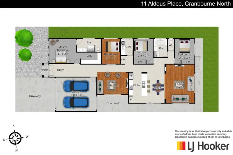 Floorplan of Homely house listing, 11 Aldous Place, Cranbourne North VIC 3977
