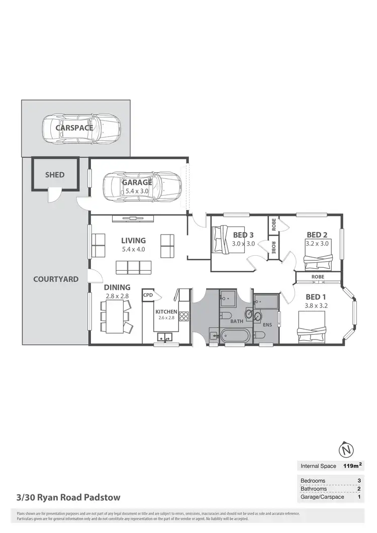 Floorplan of Homely villa listing, 3/30 Ryan Road, Padstow NSW 2211