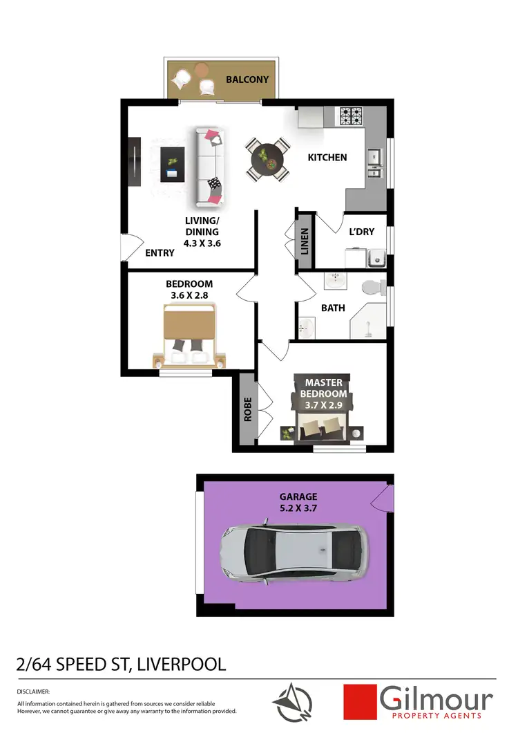 Floorplan of Homely apartment listing, 2/64 Speed Street, Liverpool NSW 2170