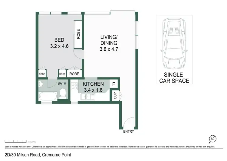 Floorplan of Homely apartment listing, 2d/30 Milson Road, Cremorne Point NSW 2090