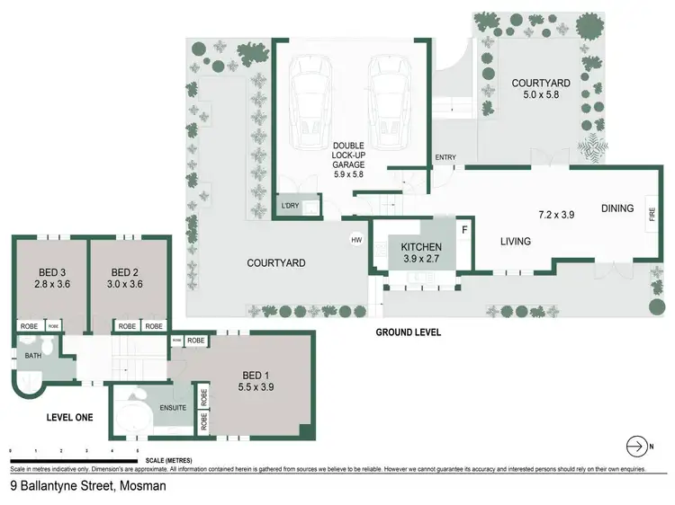 Floorplan of Homely semi-detached listing, 9 Ballantyne Street, Mosman NSW 2088