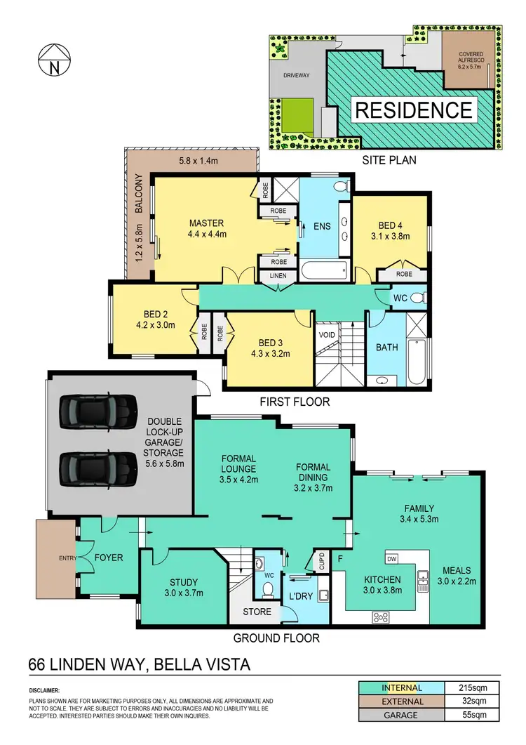 Floorplan of Homely house listing, 66 Linden Way, Bella Vista NSW 2153