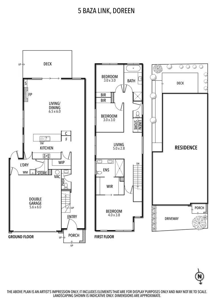 Floorplan of Homely townhouse listing, 5 Baza Link, Doreen VIC 3754