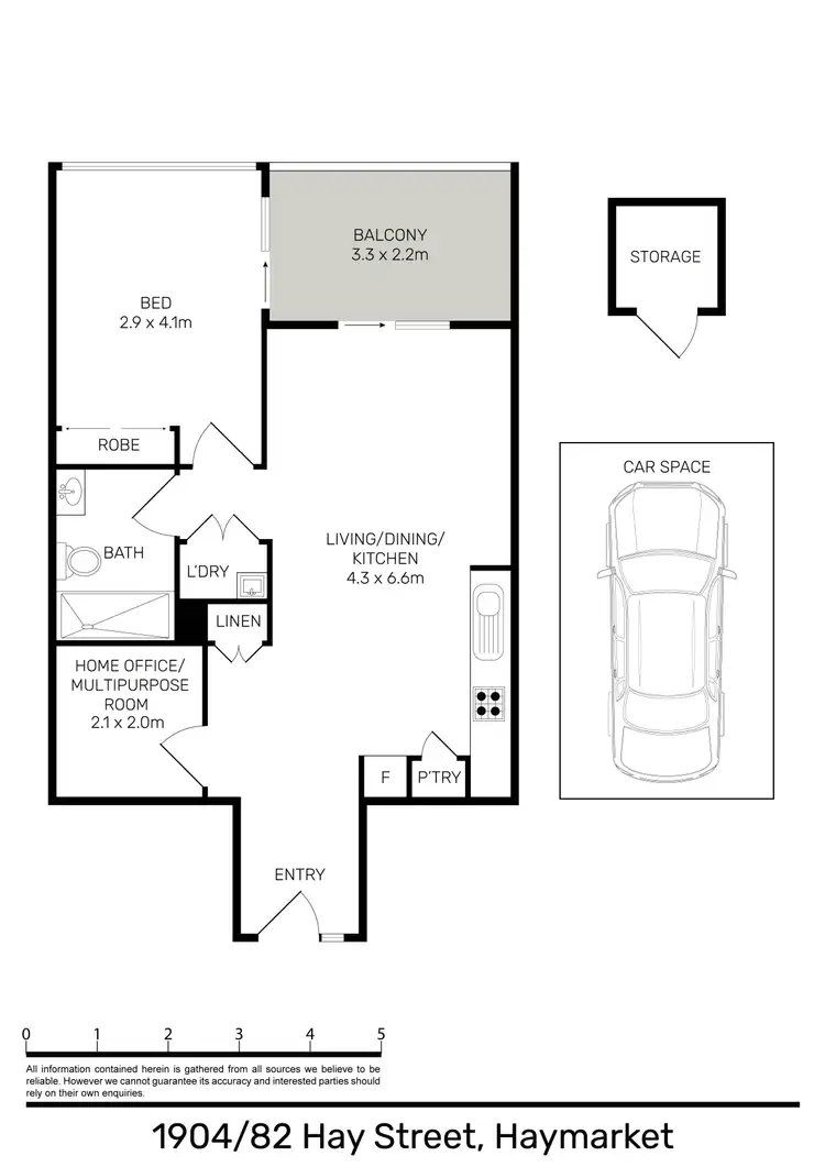 Floorplan of Homely apartment listing, 1904/82 Hay Street, Haymarket NSW 2000