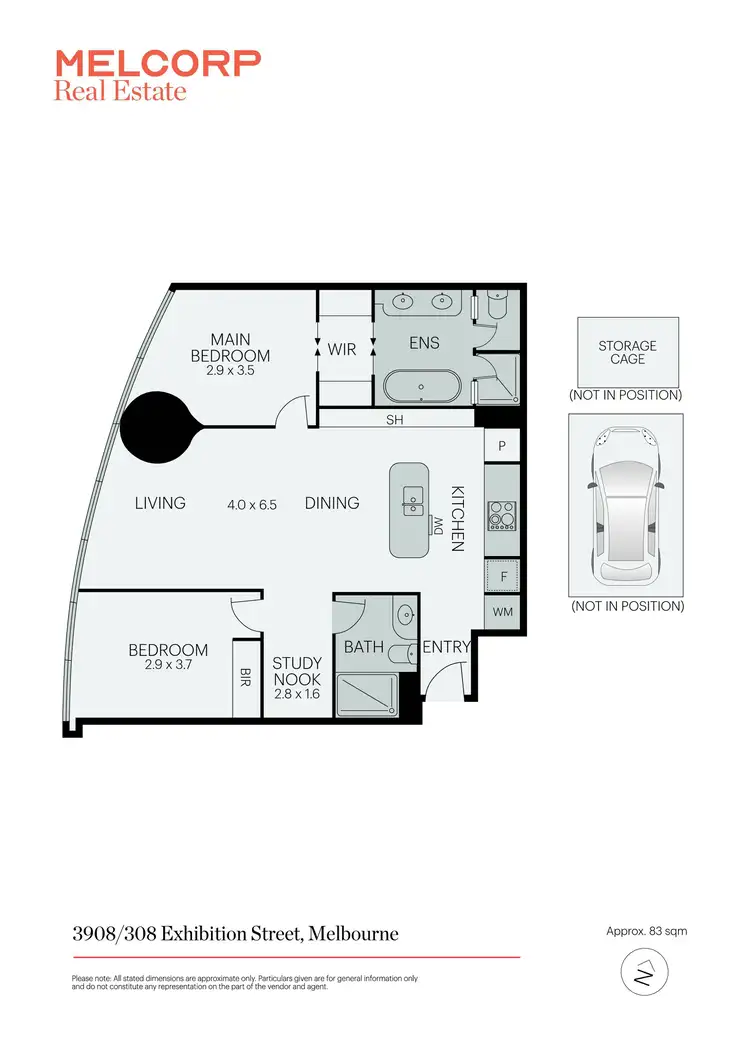 Floorplan of Homely apartment listing, 3908/63 La Trobe Street, Melbourne VIC 3000