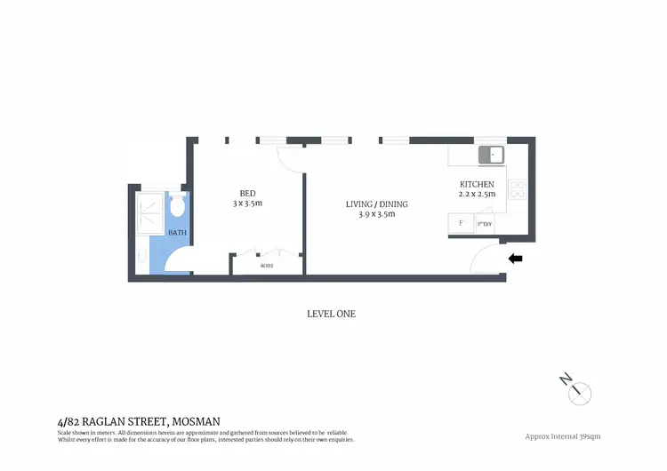 Floorplan of Homely apartment listing, 4/82 Raglan Street, Mosman NSW 2088
