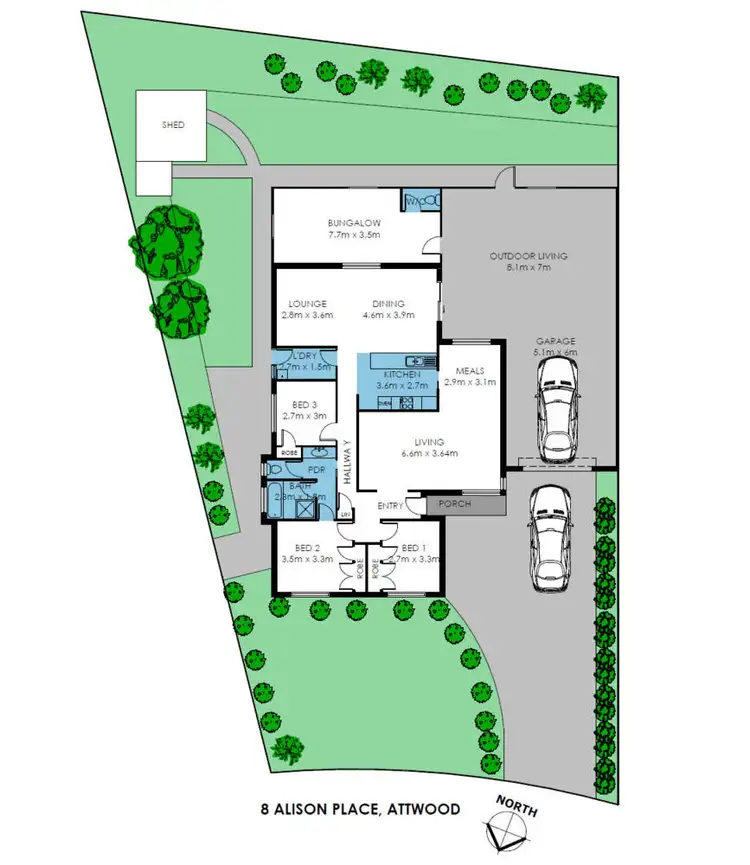 Floorplan of Homely house listing, 8 Alison Place, Attwood VIC 3049