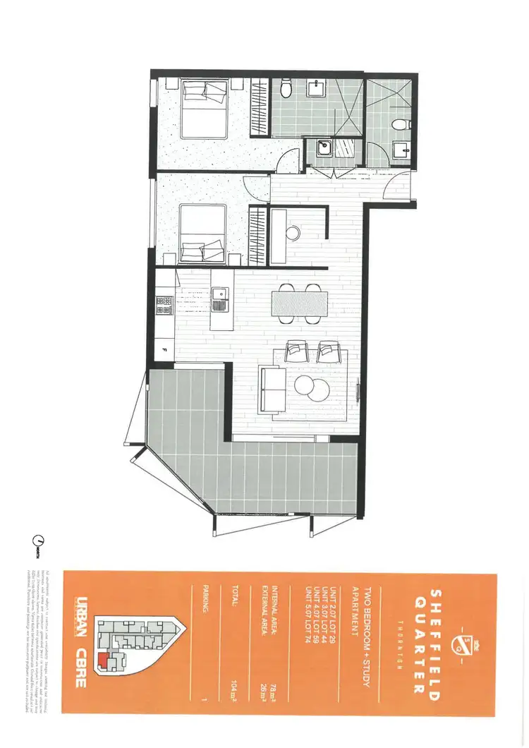 Floorplan of Homely apartment listing, 407/60 Lord Sheffield Circuit, Penrith NSW 2750