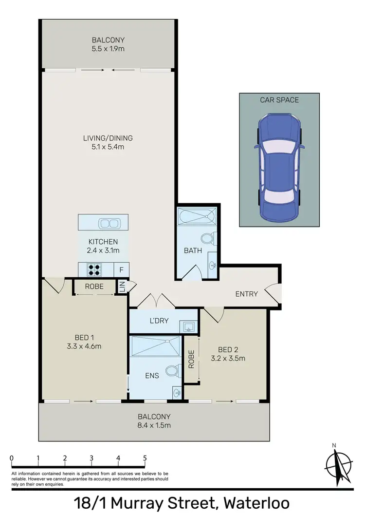 Floorplan of Homely apartment listing, 18/1-11 Murray Street, Waterloo NSW 2017
