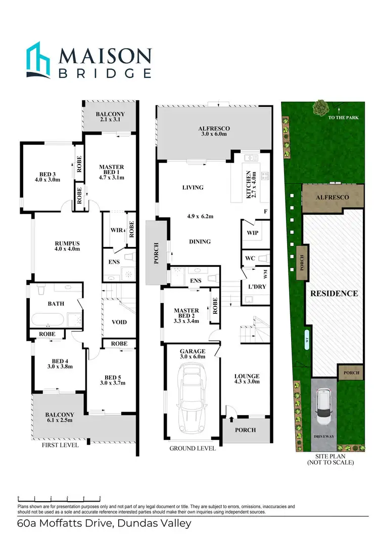 Floorplan of Homely semi-detached listing, 60A Moffatts Drive, Dundas Valley NSW 2117