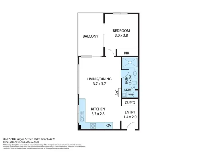 Floorplan of Homely unit listing, 5/10 Culgoa Street, Palm Beach QLD 4221
