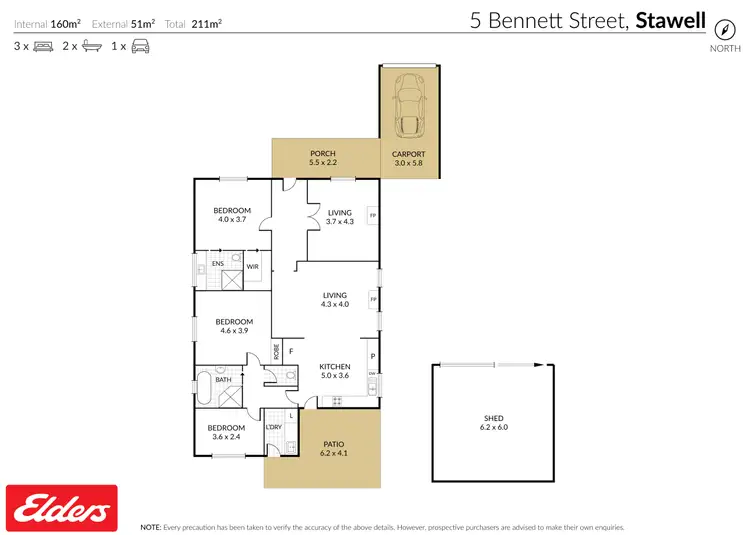 Floorplan of Homely house listing, 5 Bennett Street, Stawell VIC 3380