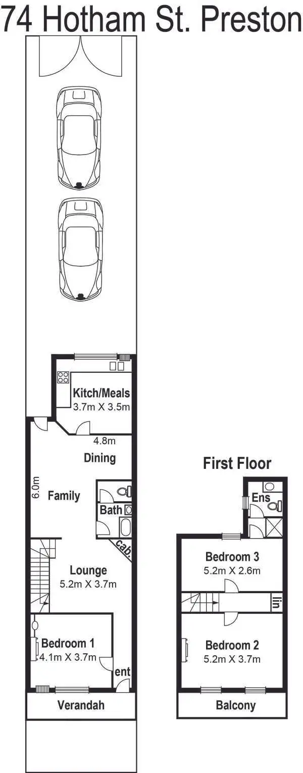 Floorplan of Homely house listing, 74 Hotham Street, Preston VIC 3072