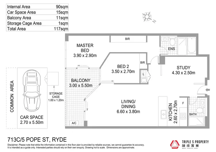 Floorplan of Homely apartment listing, 713C/5 Pope Street, Ryde NSW 2112