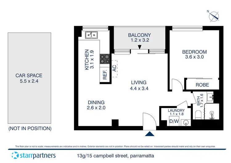 Floorplan of Homely apartment listing, 13G/15 Campbell Street, Parramatta NSW 2150