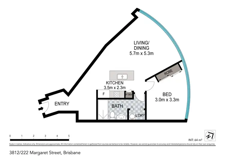 Floorplan of Homely apartment listing, 3812/222 Margaret Street, Brisbane City QLD 4000