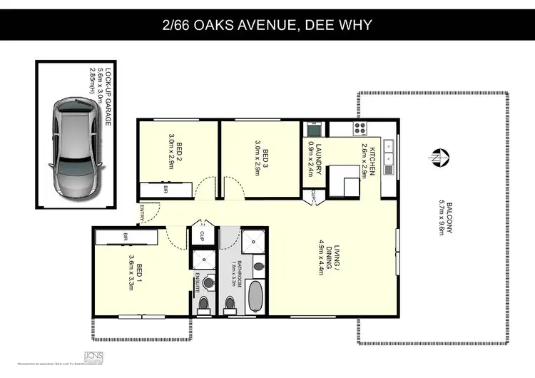 Floorplan of Homely apartment listing, 2/66 Oaks Avenue, Dee Why NSW 2099