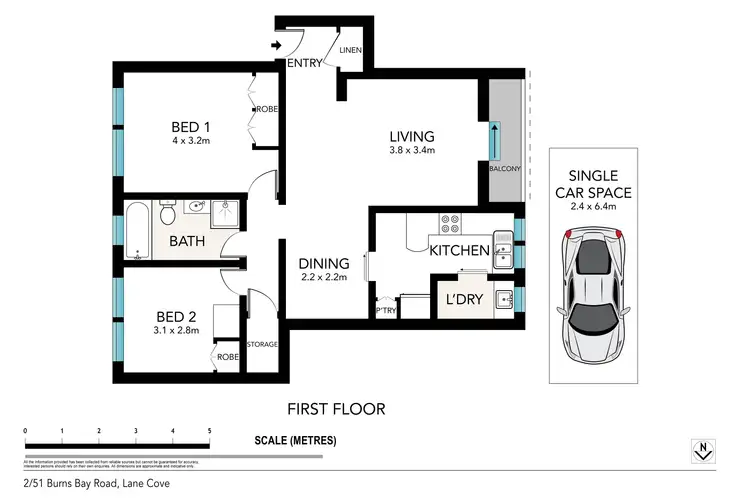 Floorplan of Homely apartment listing, 2/51 Burns Bay Road, Lane Cove NSW 2066