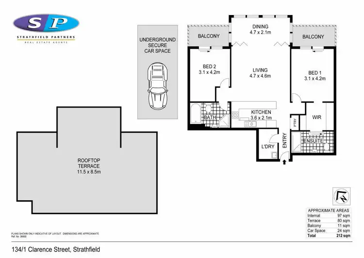 Floorplan of Homely apartment listing, 134/1-3 Clarence Street, Strathfield NSW 2135