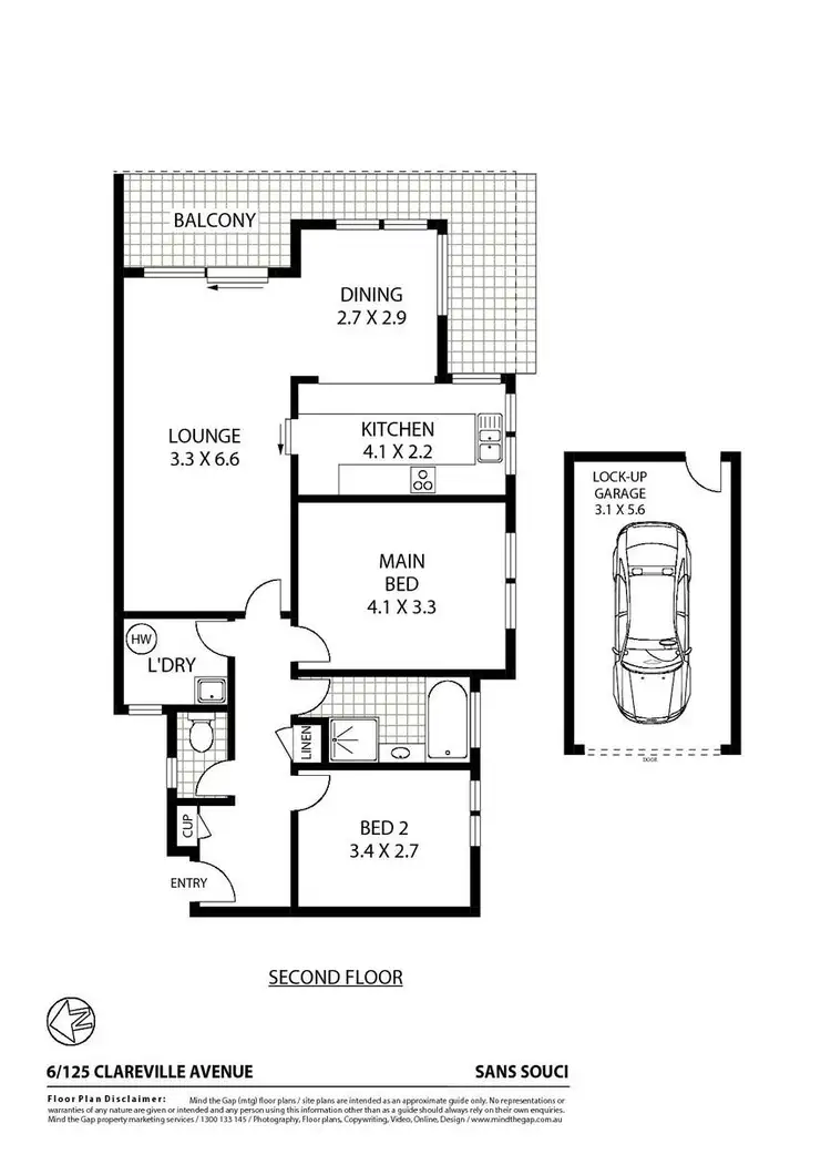 Floorplan of Homely unit listing, Unit 6/125 Clareville Avenue, Sandringham NSW 2219