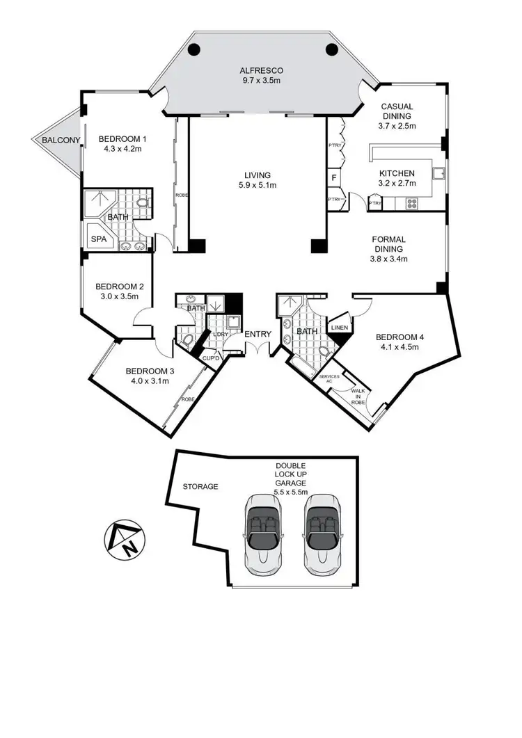 Floorplan of Homely apartment listing, 5/3 Harbourview Crescent, Abbotsford NSW 2046