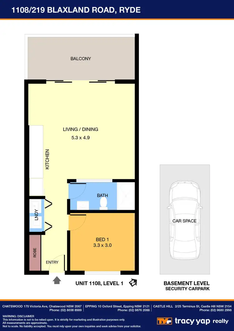 Floorplan of Homely apartment listing, 1108/219 Blaxland Road, Ryde NSW 2112