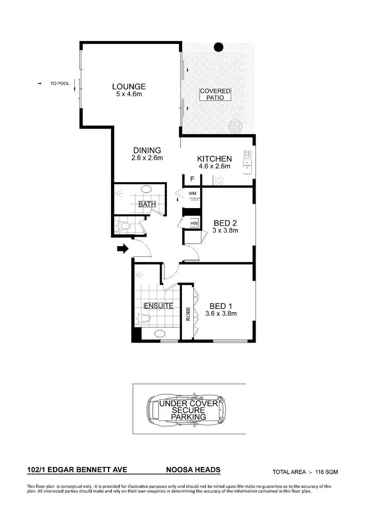 Floorplan of Homely unit listing, 102/1 Edgar Bennett Ave, Noosa Heads QLD 4567