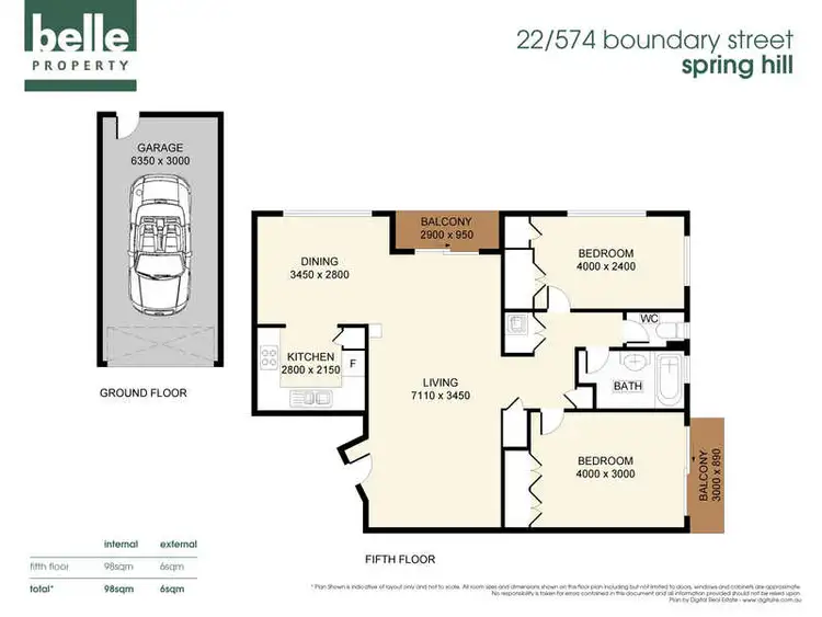 Floorplan of Homely unit listing, Unit 22/574 Boundary Street, Spring Hill QLD 4000