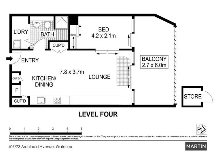 Floorplan of Homely apartment listing, 407/23 Archibald Avenue, Waterloo NSW 2017