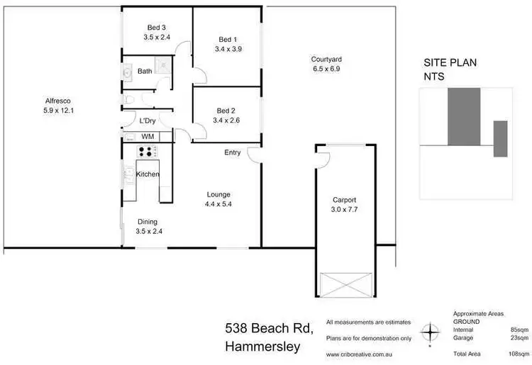 Floorplan of Homely semi-detached listing, 538 Beach Road, Hamersley WA 6022