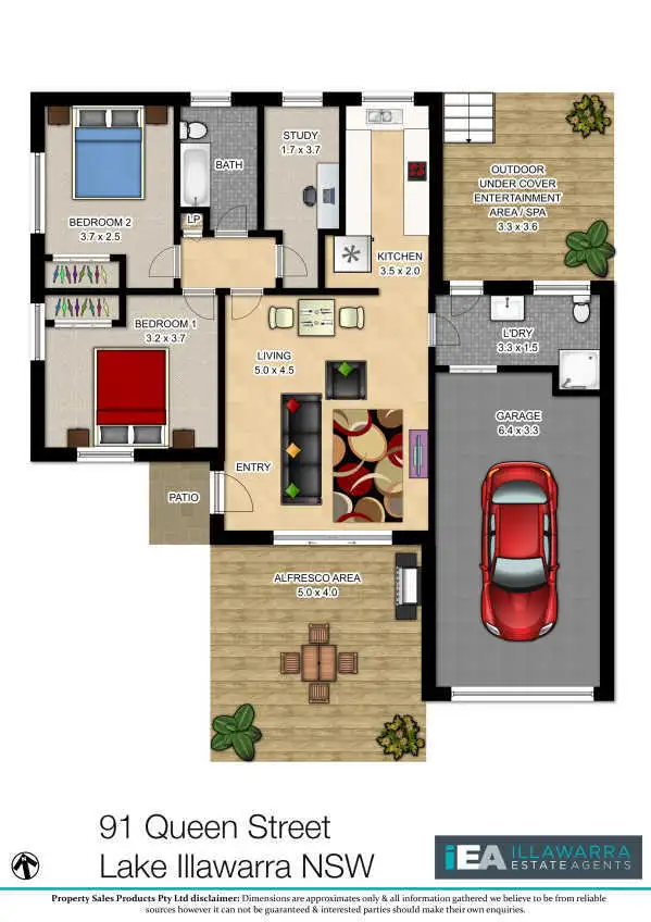 Floorplan of Homely unit listing, 1/91 Queen Street, Lake Illawarra NSW 2528