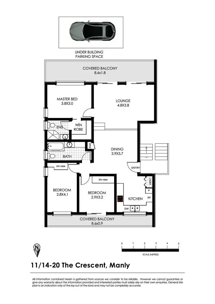 Floorplan of Homely apartment listing, 11/14 The Crescent, Manly NSW 2095