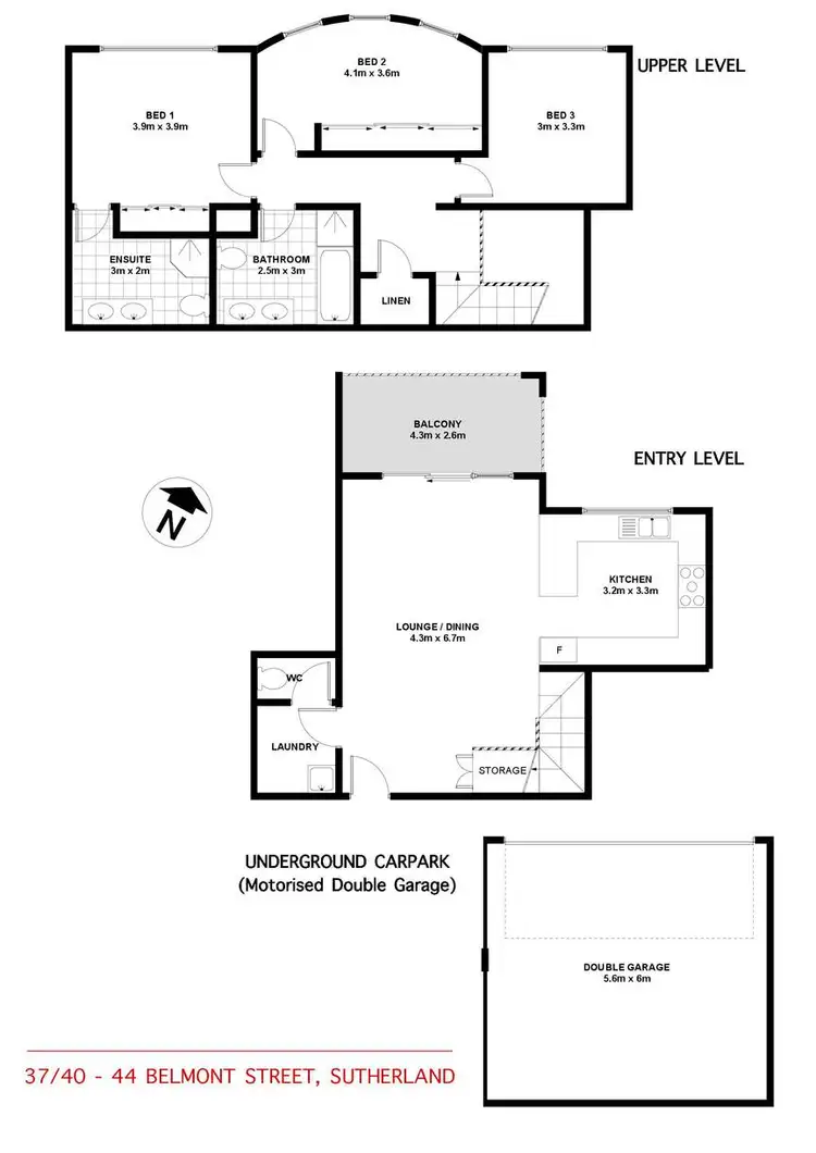 Floorplan of Homely apartment listing, 37/40 Belmont Street, Sutherland NSW 2232