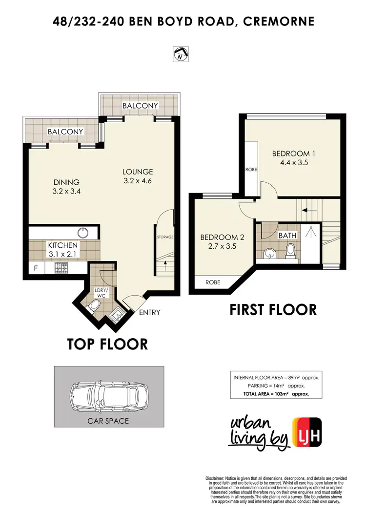 Floorplan of Homely unit listing, 48/232-240 Ben Boyd Road, Cremorne NSW 2090