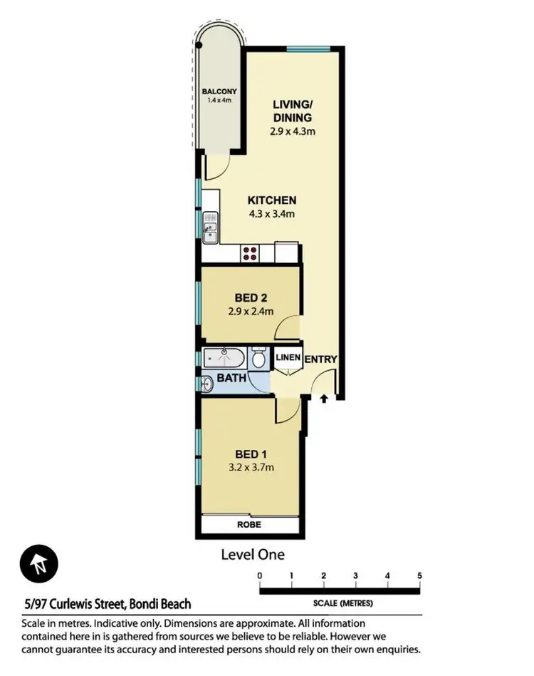 Floorplan of Homely apartment listing, 5/97 Curlewis Street, Bondi Beach NSW 2026