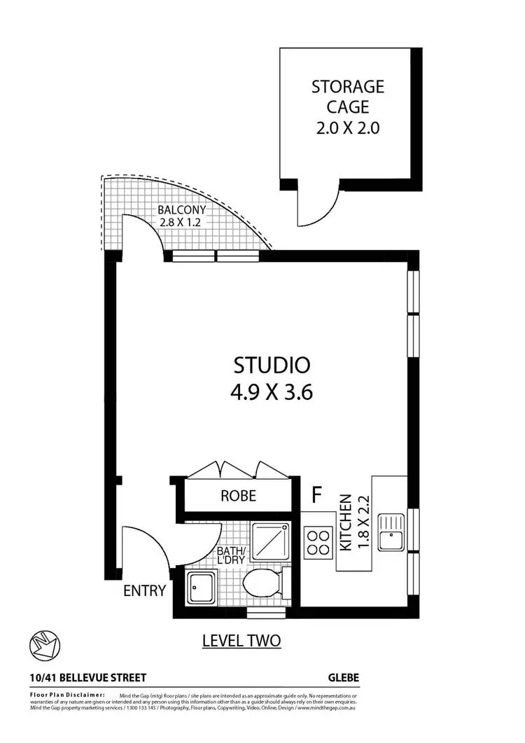 Floorplan of Homely studio listing, 10/41 Bellevue Street, Glebe NSW 2037