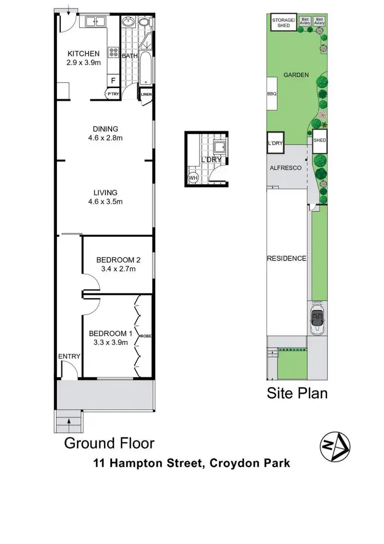 Floorplan of Homely semi-detached listing, 11 Hampton Street, Croydon Park NSW 2133
