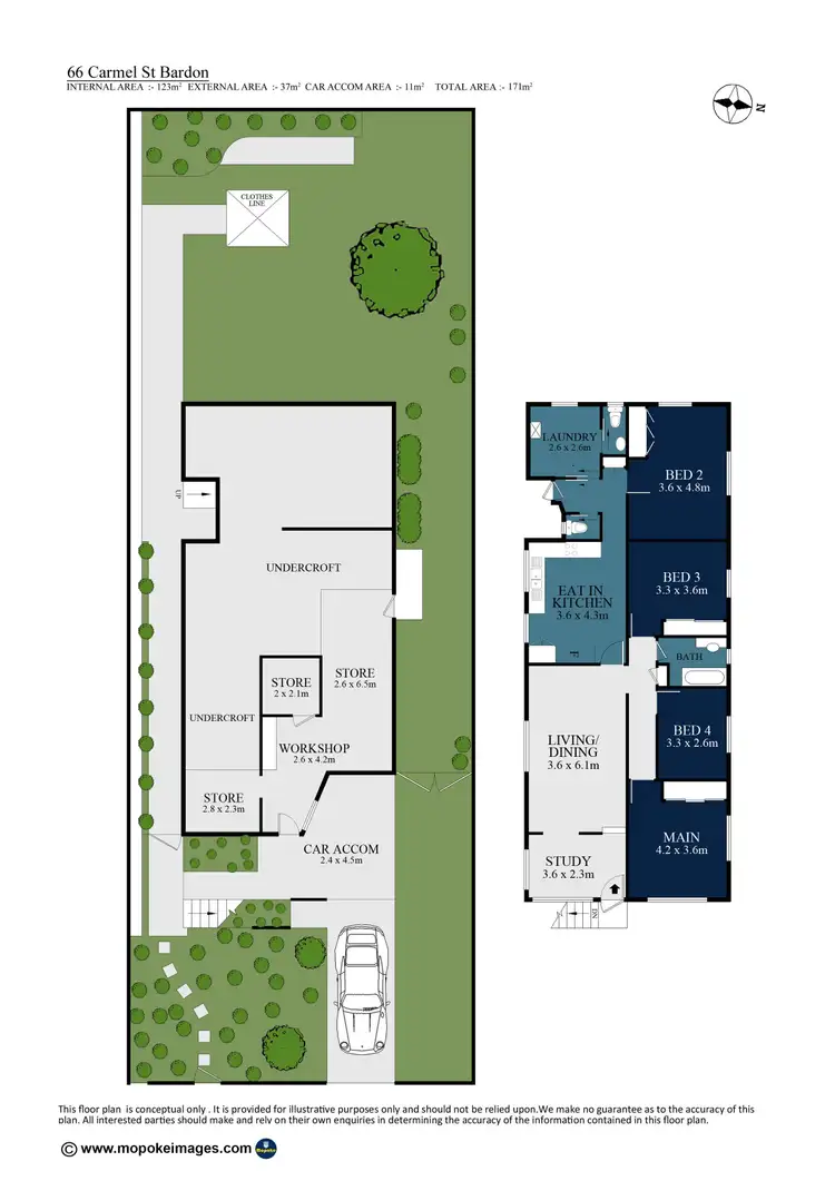 Floorplan of Homely house listing, 66 Carmel Street, Bardon QLD 4065