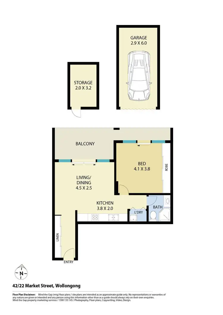 Floorplan of Homely apartment listing, 42/22 Market Street, Wollongong NSW 2500