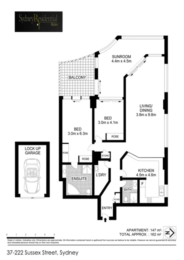Floorplan of Homely apartment listing, 37/222 Sussex Street, Sydney NSW 2000