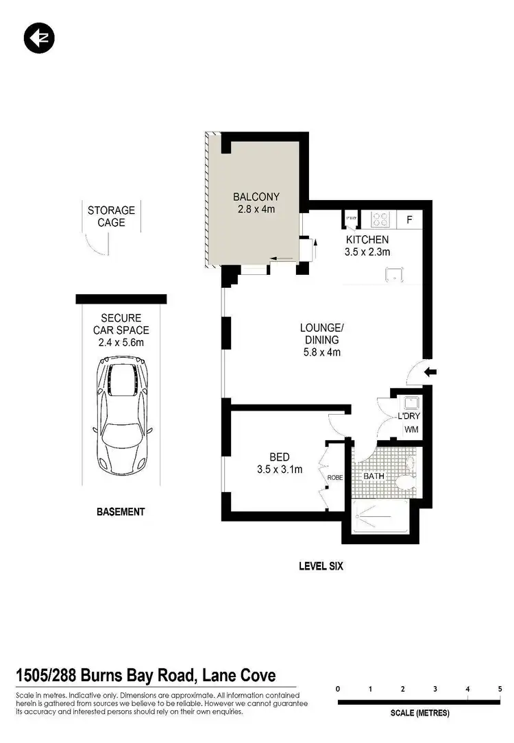Floorplan of Homely apartment listing, 1505/288 Burns Bay Road, Lane Cove NSW 2066
