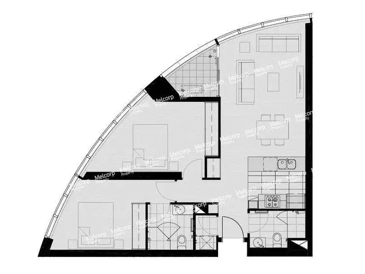 Floorplan of Homely apartment listing, 2302/9 Power Street, Southbank VIC 3006