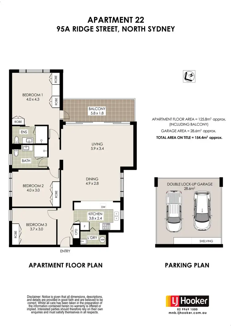 Floorplan of Homely apartment listing, 22/95A Ridge Street, North Sydney NSW 2060