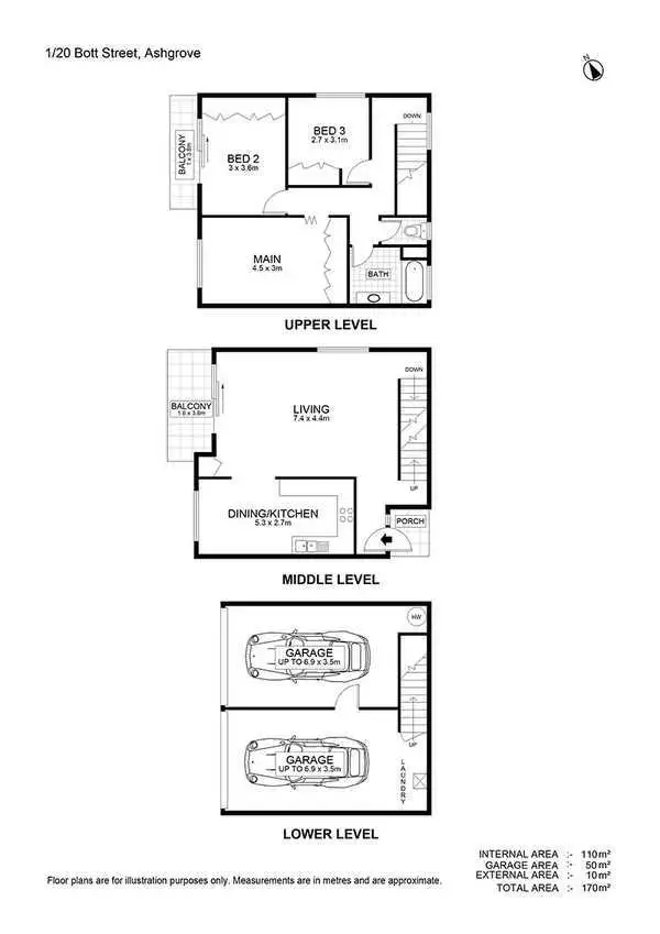 Floorplan of Homely unit listing, 1/20 Bott Street, Ashgrove QLD 4060