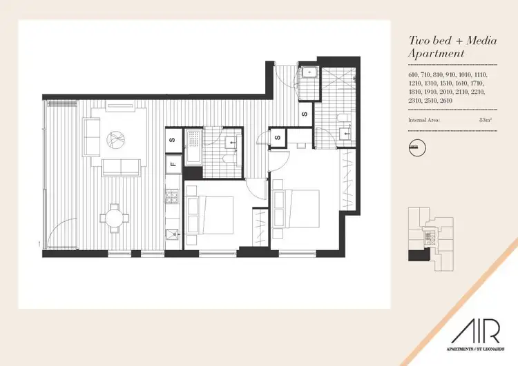Floorplan of Homely apartment listing, 1010/10 Atchison Street, St Leonards NSW 2065
