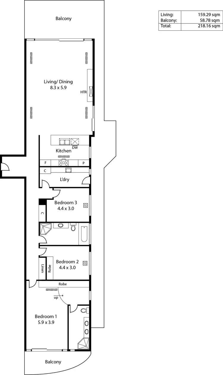 Floorplan of Homely apartment listing, 11/155 Brebner Drive, West Lakes SA 5021