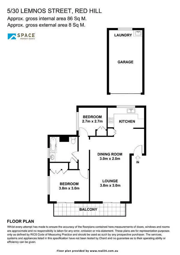Floorplan of Homely apartment listing, 5/30 Lemnos Street, Red Hill QLD 4059