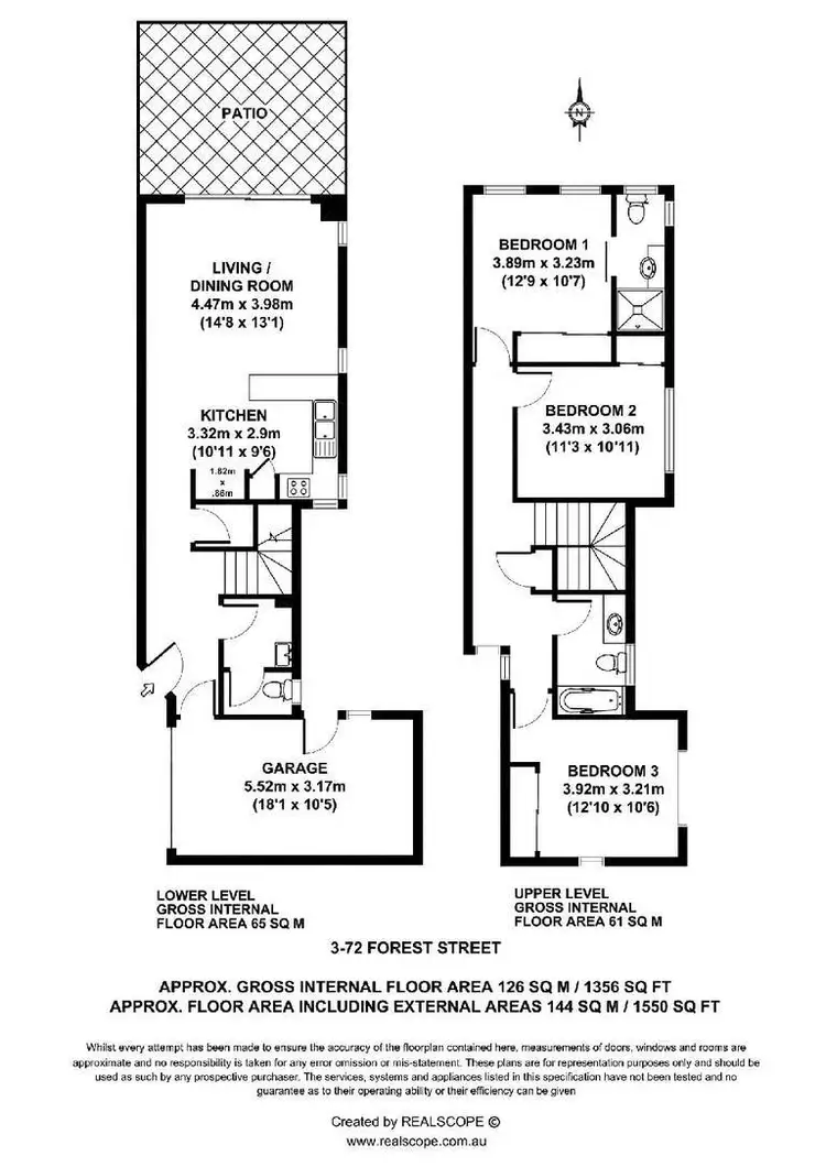 Floorplan of Homely townhouse listing, 3/72 Forest Street, Moorooka QLD 4105