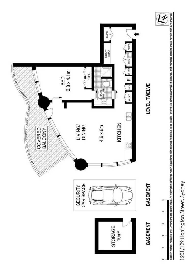 Floorplan of Homely apartment listing, 1201/129 Harrington Street, Sydney NSW 2000