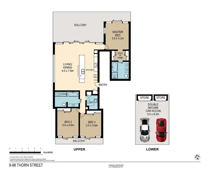 Floorplan of Homely apartment listing, 9/98 Thorn Street, Kangaroo Point QLD 4169